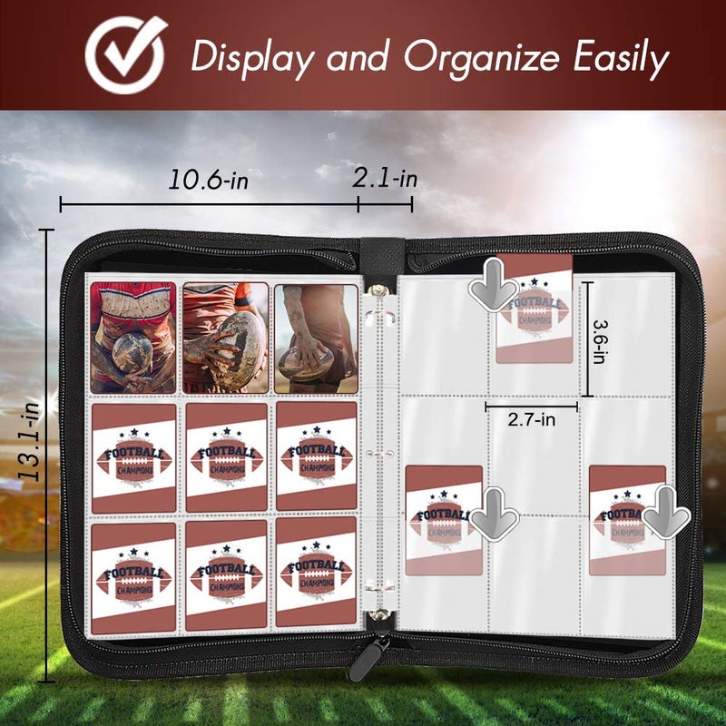 Kitoyz 720 Pockets Football Card Binder with Sleeves fit for Baseball Cards  Trading Cards Album Cards Holder Protectors Set Fit for Game Card  Sports  Football Card - Image 3